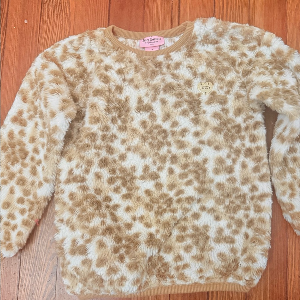 Juicy Couture Kids' Cream and Tan Furry Sweatshirt